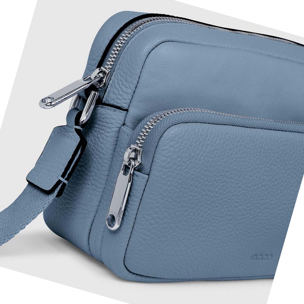 Women's Ecco Textureblock Camera Shoulder Bags Blue | USA 382XYU